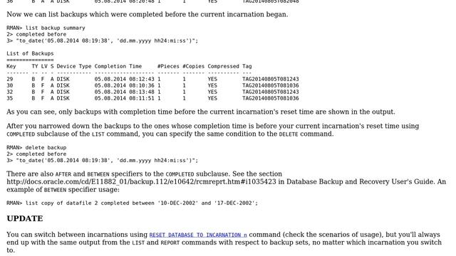Databases: Delete backups from old incarnation in rman (3 Solutions!!) смотреть онлайн