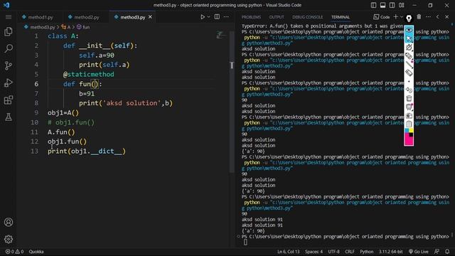 static and global method of a class in Python ?? | Python Programing #64 | By AKSD SOLUTION смотреть онлайн
