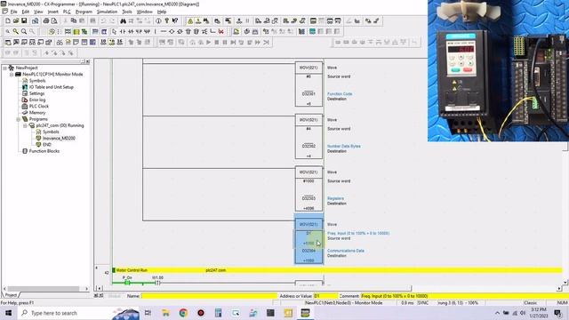 Omron CP1H "Modbus RTU" Inovance MD200 Tutorial смотреть онлайн