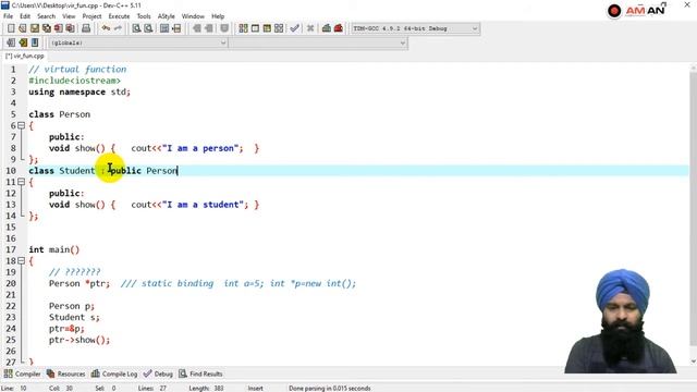 67 (a) Virtual function implementation in c++ смотреть онлайн