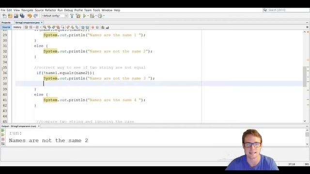 How to compare strings in Java using methods inside the string class 2019 - Beginner смотреть онлайн
