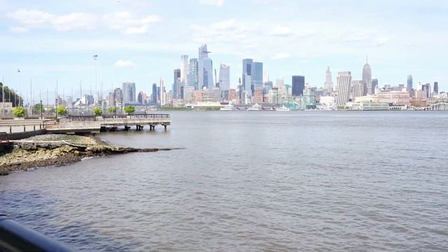 Walking Tour: New York City Skyline from Hoboken New Jersey [4K] смотреть онлайн
