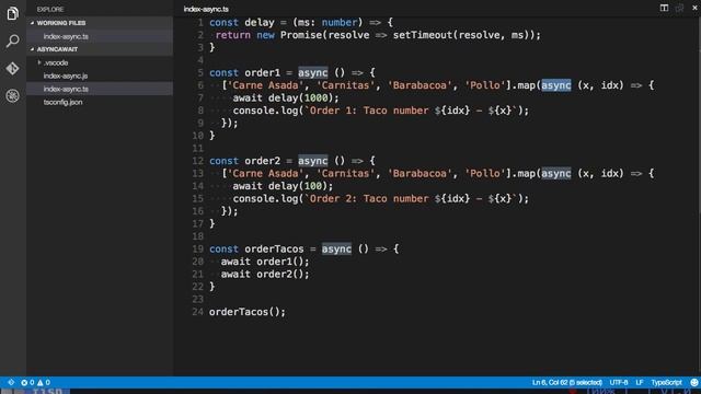 TypeScript async/await смотреть онлайн