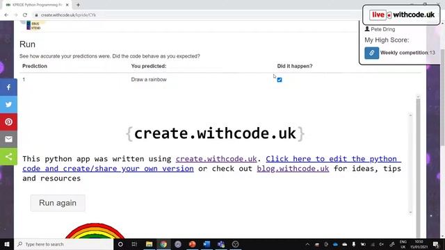 What is live.withcode.uk? Overview of free weekly python remote learning activities смотреть онлайн