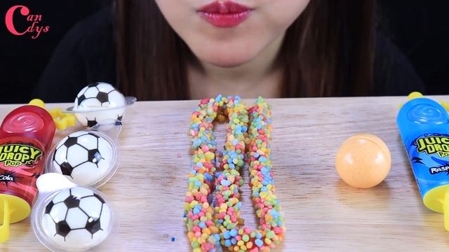 ASMR RAINBOW ROPE JELLY JUICE DROP POP EYEBALL JELLY SOCCER JELLY EARTH JELLY SPACE JELLY CANDYS