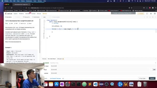 LeetCode 1313. Decompress Run-Length Encoded List смотреть онлайн