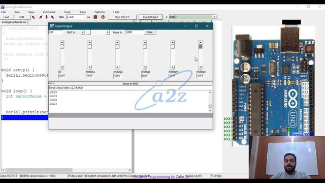 Lecture 6 : Arduino Programming using Arduino Simulator (Analog Read Serial) смотреть онлайн