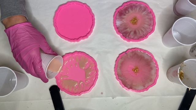 Peachy Pink & Beige Geode Resin Coasters смотреть онлайн