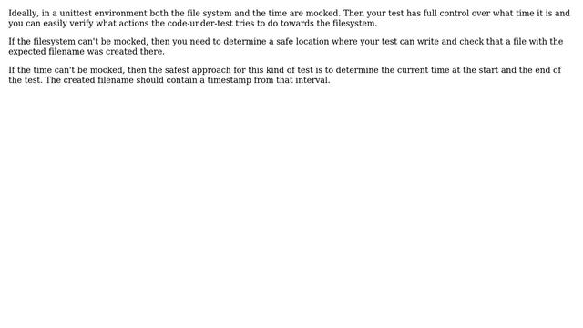 Software Engineering: Unit testing for creating a file with a timestamp in the name, for Java/Scala смотреть онлайн