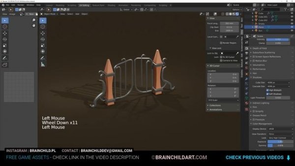 LOWPOLY Style | Flat Shading - Wicket Gate |  BLENDER 3D | 3D Game Asset  | 3D Game Design