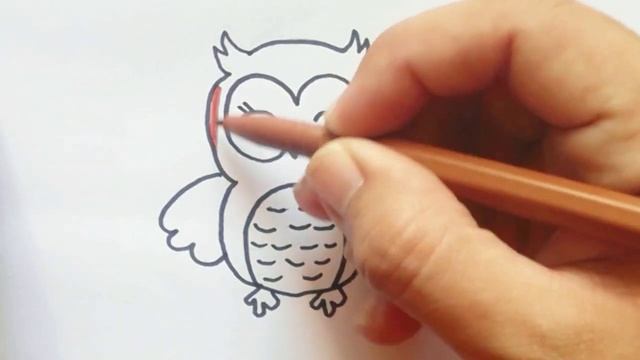 How to draw owl for kids/Как нарисовать сову для детей #drawing #owl #rasm #chizish #animals #draw смотреть онлайн