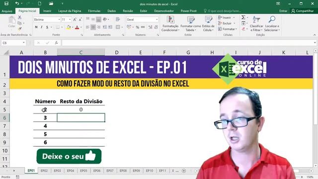 Curso de Excel OnLine - Resto da Divisão - Função MOD no EXCEL смотреть онлайн