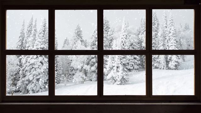 4K HDR 10 hours - Snowing Outside Window - relaxing, gentle, calming смотреть онлайн