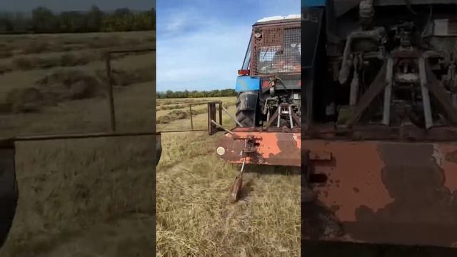 Ворошим сено Ворошилкой после дождя/Turning the hay with a tedder after the rain смотреть онлайн