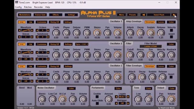 Alpha Plus 2  T-Force VST Series By Mastercode Audio
