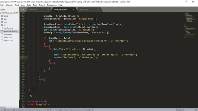 PHP Signup with OTP Email Verification System - OTP Verify (Part 4) смотреть онлайн