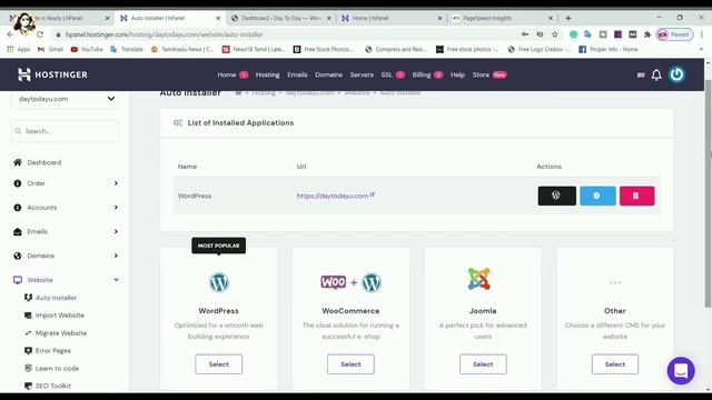 Hostinger H panel WordPress installation Full Tutorial Tamil смотреть онлайн