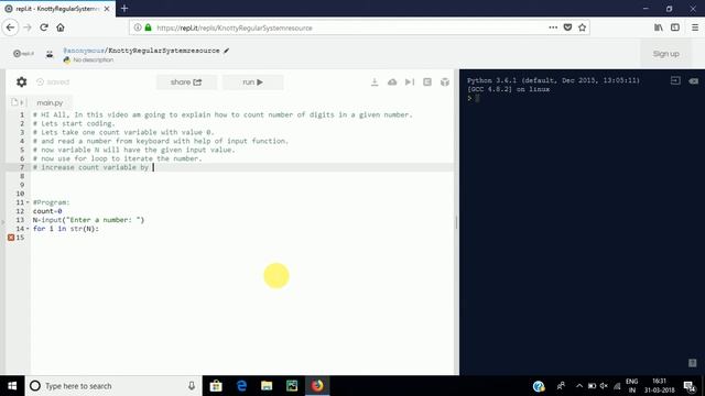 Python Tutorial - How to count total number of digits in a NUMBER in PYTHON смотреть онлайн