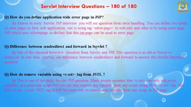 Servlet Interview Questions – 180 out of 180 смотреть онлайн