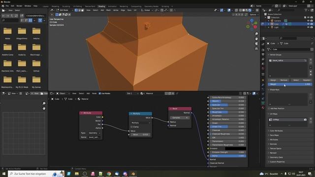 Bevel-Shader - Radius nach Vertex Weights | Kurz-Tutorial | Blender - Geometry Nodes смотреть онлайн
