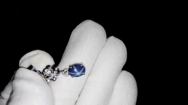 Кулон звездчатый сапфир серебро. Купить кулон с сапфиром. смотреть онлайн