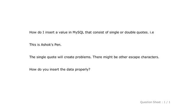 MySQL : How to escape single quotes in MySQL смотреть онлайн