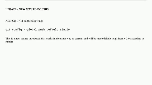 Default behavior of "git push" without a branch specified смотреть онлайн