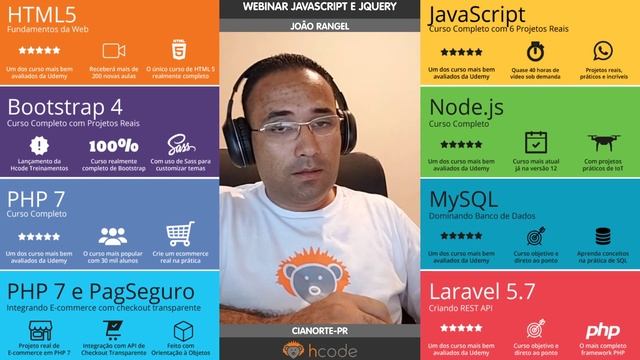 JAVASCRIPT e JQUERY em 2020 | Webinar 17 de fevereiro de 2020 às 20h смотреть онлайн