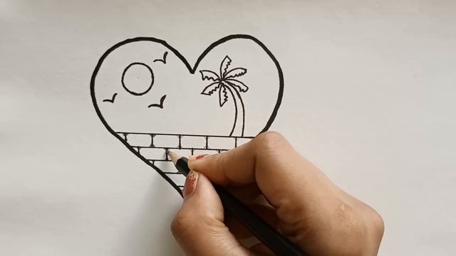 HEART SCENERY DRAWING EASY смотреть онлайн