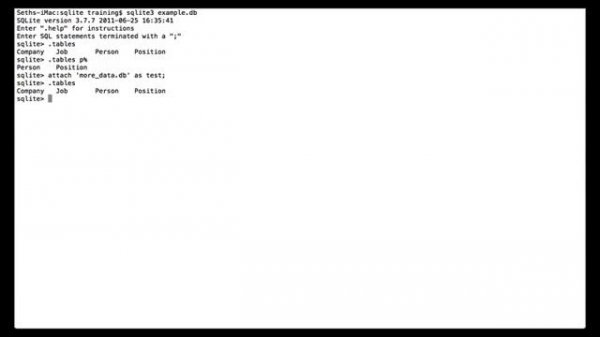 List tables in SQLite