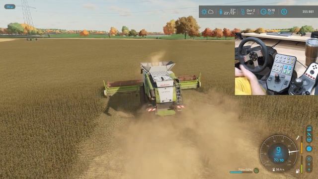 ?Работаю на комбайне CLAAS #fs22 #BENZ_NWM европейский формат. #стрим 46 Farming Simulator смотреть онлайн