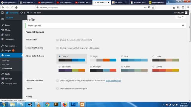 wordpress hiding admin bar смотреть онлайн