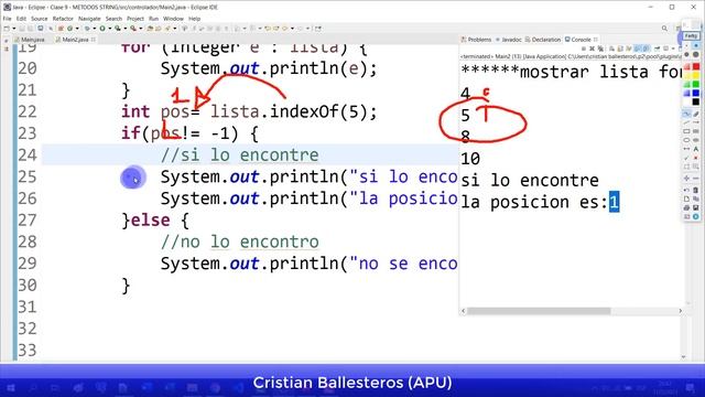 List y ArrayList metodos indexOf lastIndexOf remove set en JAVA смотреть онлайн
