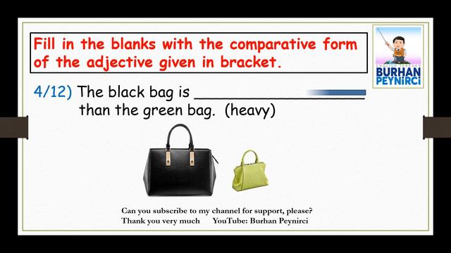 ADJECTIVES - comparatives - exercises - Fill in the blanks - Easy English Lesson смотреть онлайн