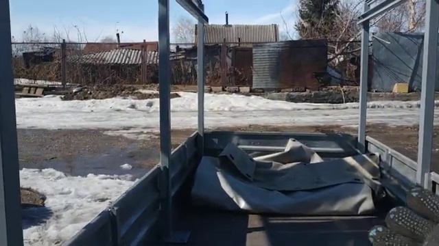 Каркас самодельный на легковой прицеп. смотреть онлайн