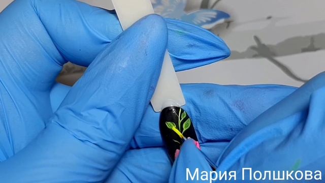 Флористика на ногтях/Маникюр/Простой дизайн ногтей/Цветы, веточки гель лаком. смотреть онлайн