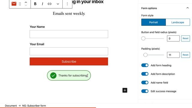 Add a subscriber form to your blog post in Gutenberg block editor смотреть онлайн