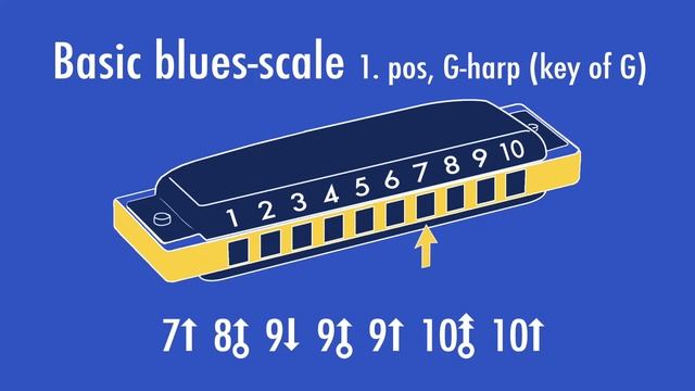 How to Play the Blues Scale in 1. Position on G Harmonica for Beginners ? | Key of G | Tutorial смотреть онлайн