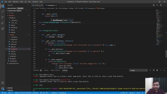 Custom Model Manager in Django | Django Model Manager | Blog Post Website - 6 смотреть онлайн