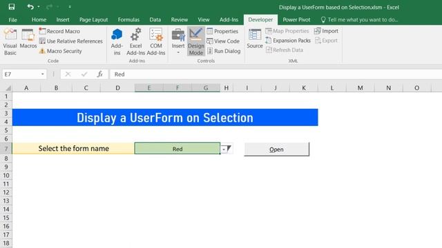 Display a User Form based on Selection In VBA & Excel смотреть онлайн