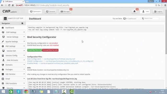 CentOS Web Panel - How to enable Mod Security ? смотреть онлайн