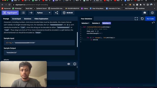 Run Length Encoding Solution | AlgoExpert and Leetcode Series | Python Programming смотреть онлайн