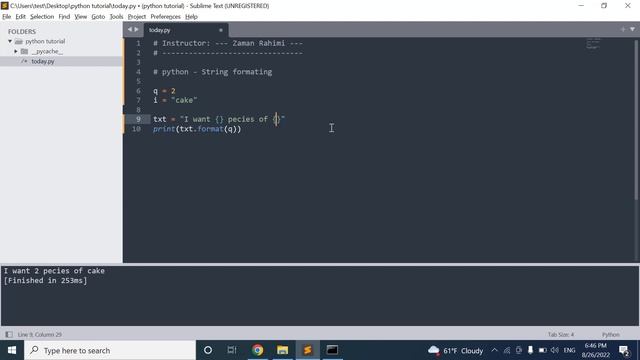 58 Python format function in string formatting - فارسی смотреть онлайн