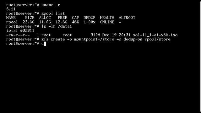 Solaris 11 ZFS Deduplication смотреть онлайн