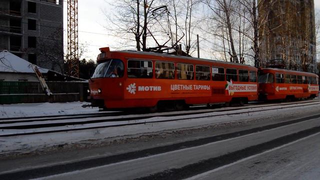 Трамвай Tatra T3SU СМЕ 345-308 на улице Техническая в Екатеринбурге смотреть онлайн