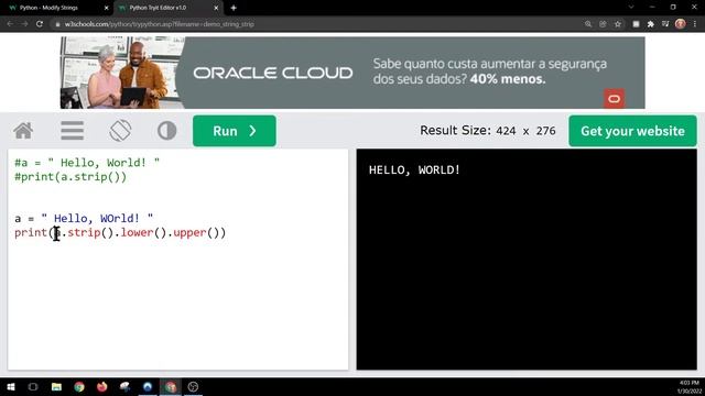 W3shools Python Modify Strings смотреть онлайн