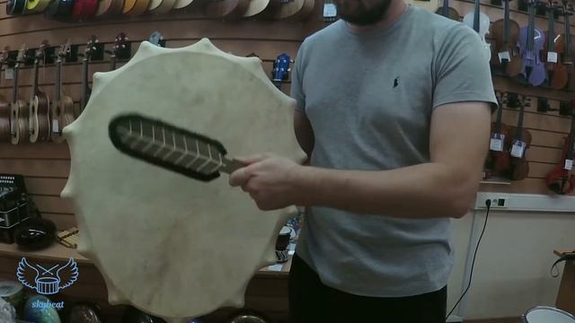 Шаманский бубен из Хакасии Овал 55х40 мастера Сергея Чаркова пример звучания смотреть онлайн