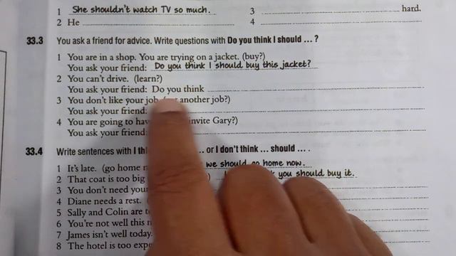Use Of SHOULD And OUGHT TO. RAYMOND MURPHY ESSENTIAL ENGLISH GRAMMAR UNIT 33 EXERCISE.