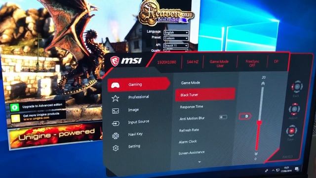 MSI OPTIX MAG241C monitor settings смотреть онлайн