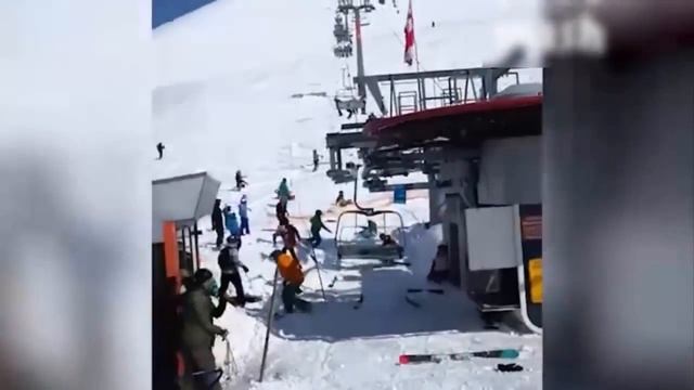 Горнолыжный курорт Гудаури в Грузии Страшная авария 2018 смотреть онлайн
